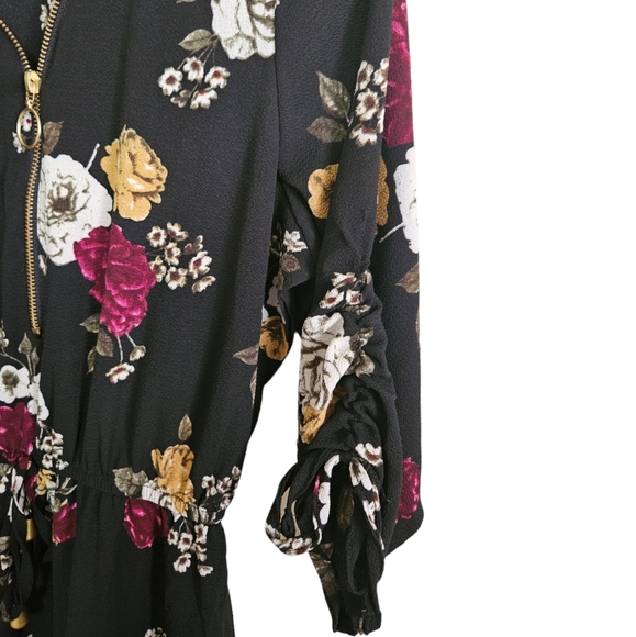 Midi Black Floral Dress - Picture 3 of 5